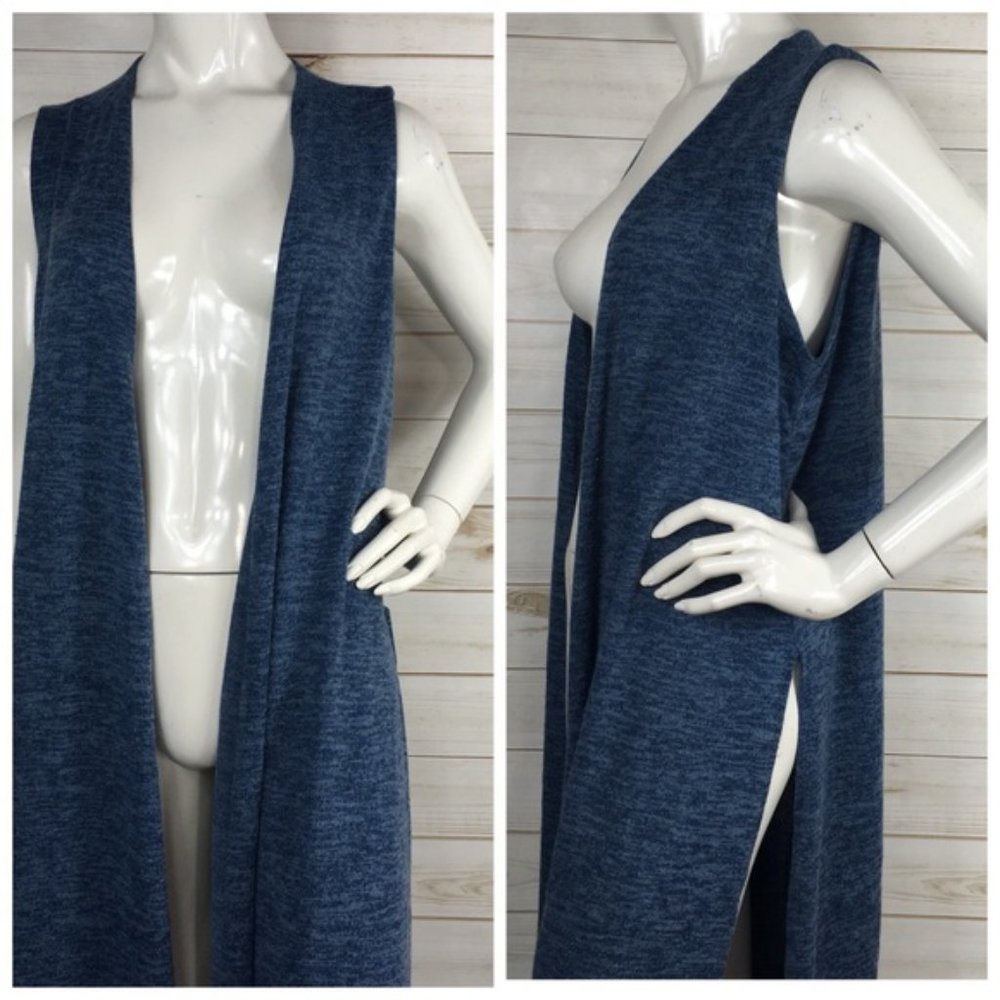 LulaRoe Blue Joy Sleeveless Duster Cardigan